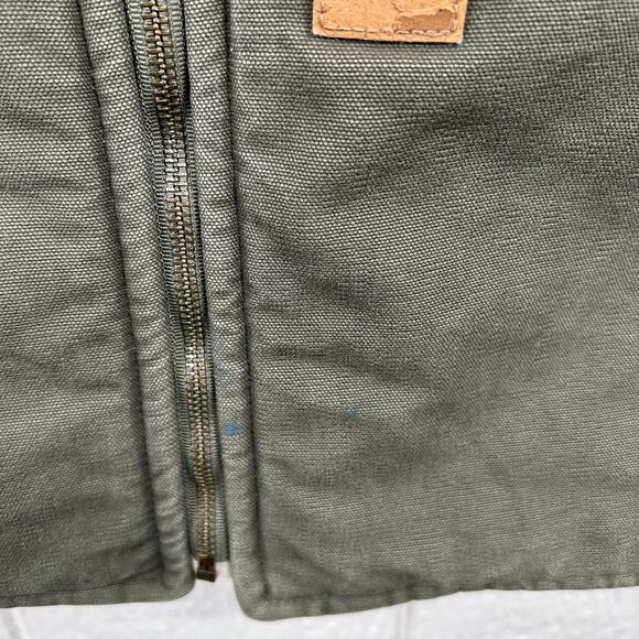 Vintage Y2K Sherpa Lined Carhartt Vest Duck Rugged Green V26 ARG Size Large - Picture 7 of 7